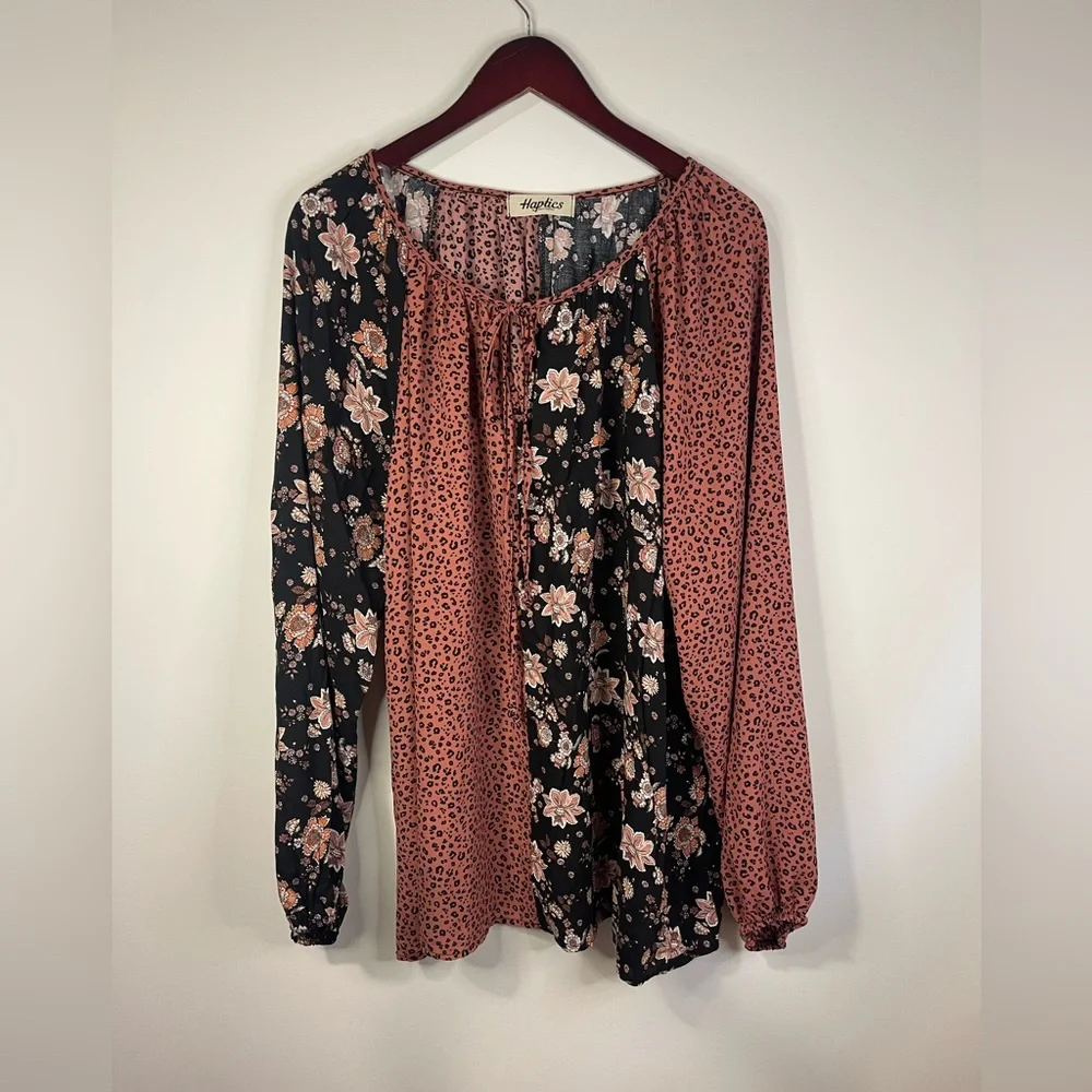 Haplics Elegant Floral and Leopard Print Blouse‎ - Picture 3 of 9